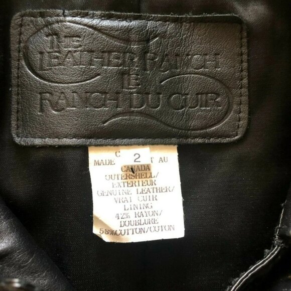 Vintage The Leather Ranch Le Ranch du Cuir Leather Jacket men's Canadian Sz 2 - Picture 9 of 9